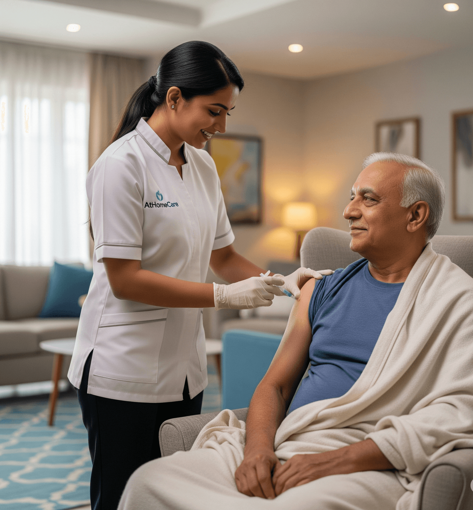 Professional nurse providing home care services in Indore