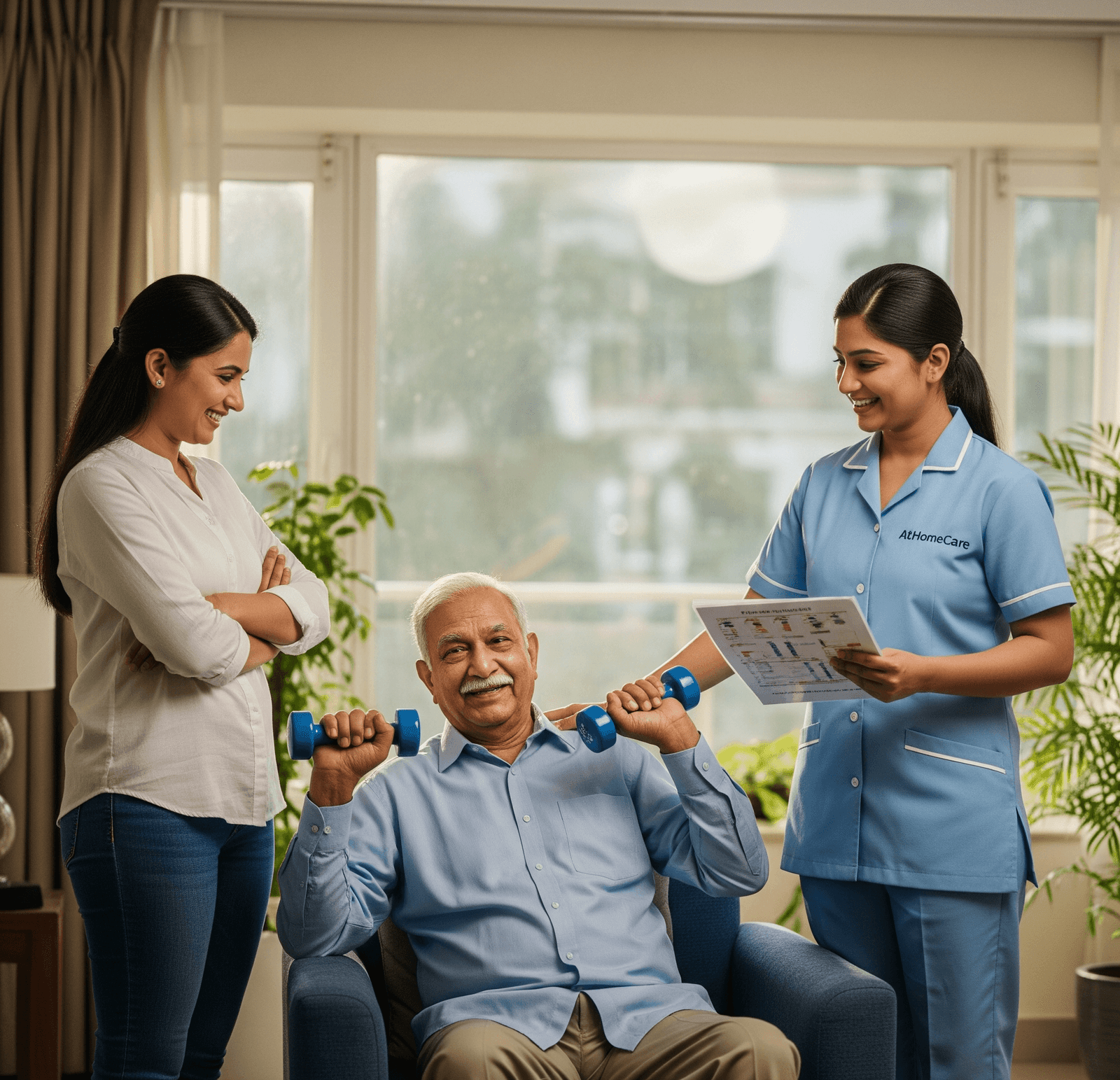Nurse providing compassionate home care services in Kanpur